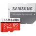 Карта памяти MicroSDXC 64Gb 10class Samsung EVO Plus 
